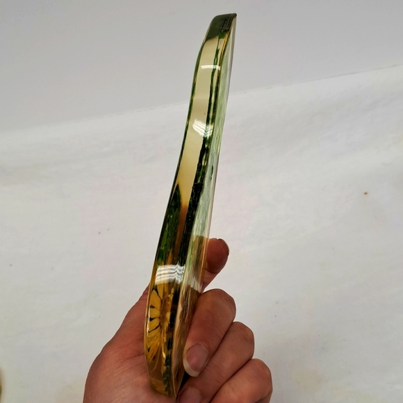 Vintage resin spoon rest with real butterflies and dried flowers Made in USA - Picture 4 of 7